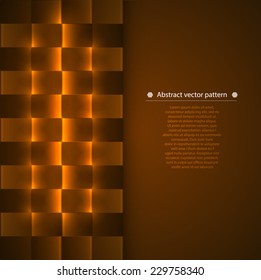 warm brown vertical vertical abstract geometric background with luminous accents. Vector illustration