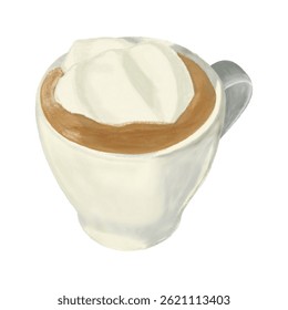 Warm Cafe Latte Cappuccino Coffee Beverage Dessert