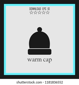 warm cap sketch vector icon