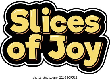 A warm and cheerful lettering design that celebrates the joy of pi day with slices of pie.