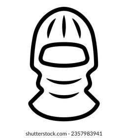 Warm children hat line icon, Winter clothes concept, Cap with closed ears and neck sign on white background, Kids warm headwear icon in outline style for mobile and web. Vector graphics