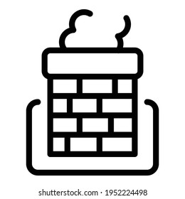 Warm chimney icon. Outline warm chimney vector icon for web design isolated on white background