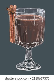 Warm chocolate pictures, healthy hot drink, art.illustration, vector