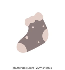 Warm Christmas hand drawn socks with a snowflake and dots 