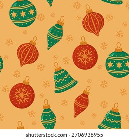 Warm Christmas Ornament Seamless Pattern