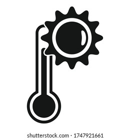 Warm climate sun icon. Simple illustration of warm climate sun vector icon for web design isolated on white background