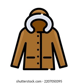 Warm Clothes Icon. Filled Outline Design. Warm Knitted Sweaters Isolated On White Background. For Presentation, Graphic Design, Mobile Application. Vector Illustration.
