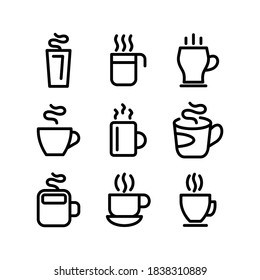 icono de café caliente o logotipo símbolo de signo aislado ilustración vectorial - Colección de iconos vectoriales de estilo negro de alta calidad

