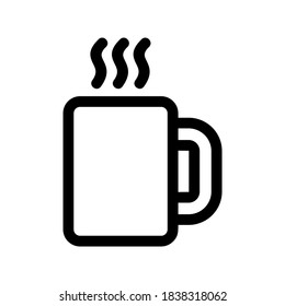 Icono de café caliente o logotipo símbolo de signo aislado ilustración vectorial - iconos vectoriales de estilo negro de alta calidad
