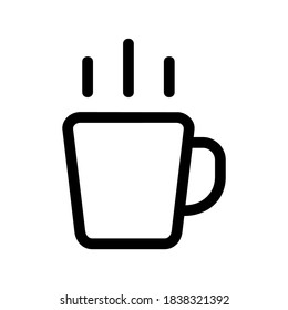 Icono de café caliente o logotipo símbolo de signo aislado ilustración vectorial - iconos vectoriales de estilo negro de alta calidad
