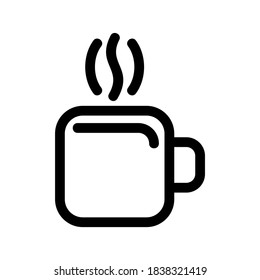 warm coffee icon or logo isolated sign symbol vector illustration - high quality black style vector icons
