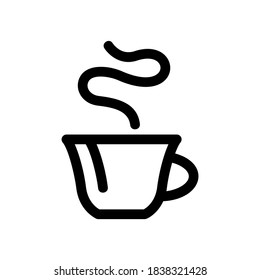 Icono de café caliente o logotipo símbolo de signo aislado ilustración vectorial - iconos vectoriales de estilo negro de alta calidad
