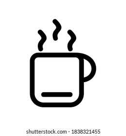 Icono de café caliente o logotipo símbolo de signo aislado ilustración vectorial - iconos vectoriales de estilo negro de alta calidad
