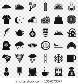 Warm coffee icons set. Simple style of 36 warm coffee vector icons for web for any design