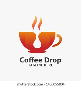 Warm coffee logo design with negative drop