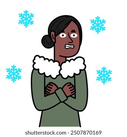 Warm and cold black woman