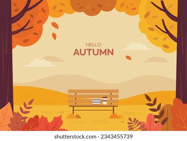 Warm color autumn background illustration