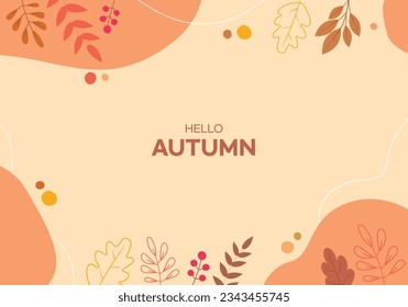 Warm color autumn background illustration