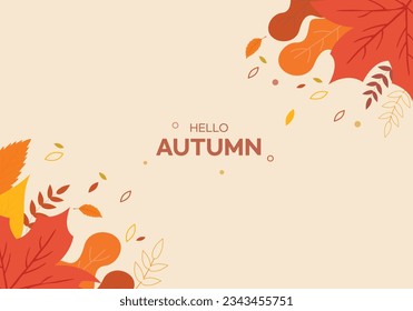 Warm color autumn background illustration