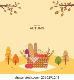 Warm color autumn background illustration