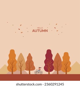 Ilustración de fondo de otoño de color cálido