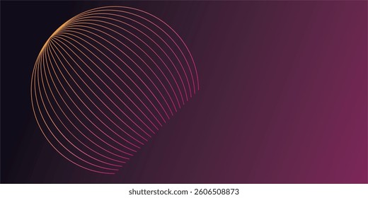 Warm color circles lines round frame, dynamic vector