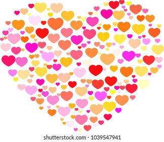 Warm color Crowded heart