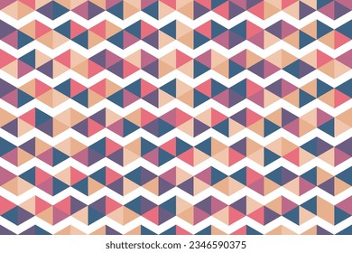 Warm color horizontal wave geometric triangle mosaic pattern texture.