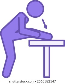 Warm Up Color Icon. Vector Illustration. Man Doing Warm-up Exercises Before Workout. Leg Bend. Sports and Fitness Concept