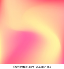 Warm Color Liquid Vibrant Blurred Texture. Yellow Fluid Sunrise Pastel Watercolor Background. Orange Bright Peach Curve Sunset Swirl Gradient Mesh. Pink Red Neon Flow Trendy Gradient Backdrop.