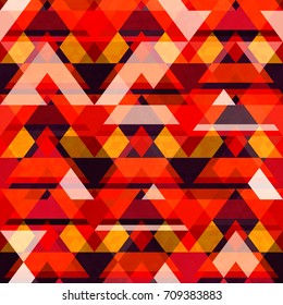 Warm color mosaic seamless pattern
