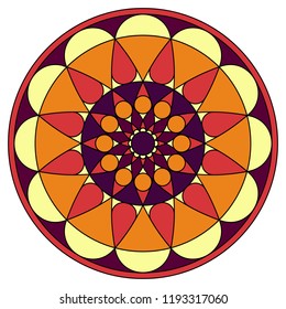 Warm color ornament mandala vector illustration