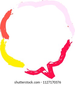 Warm color Speech balloon of Brush writing