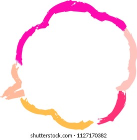 Warm color Speech balloon of Brush writing