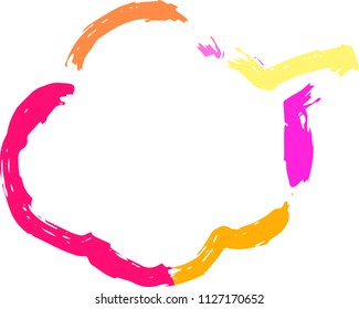 Warm color Speech balloon of Brush writing