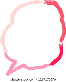 Warm color Speech balloon of Brush writing