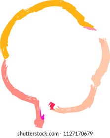 Warm color Speech balloon of Brush writing