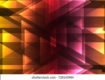 warm color triangle and square bar overlap background, geometric digital colorful color template, vector illustration