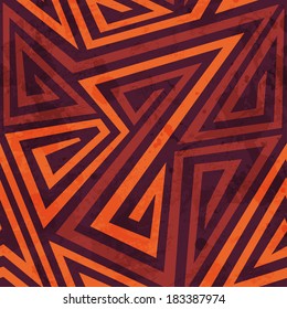 warm color tribal seamless pattern with grunge effect