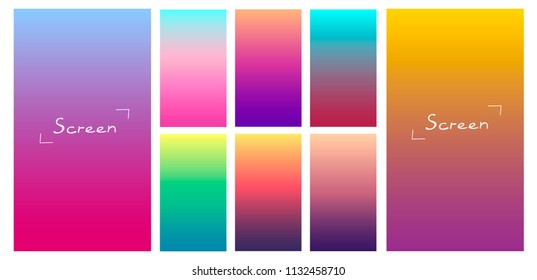 Warm Colored Background Gradients. Modern screen vector design for Mobile Applications. Warm Coloured Gradients