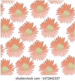 Warm colored background set of gradient flowers. Geometric wallpaper of tropical multicolor plant. Summer pastel set of flower illustration.