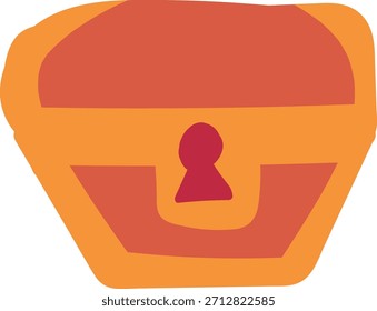 Navidades acogedoras dibujadas a mano de color naranja y marrón cálido, símbolo de vacaciones de invierno y año Nuevo. Pecho