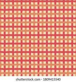 Warmes, farbiges, nahtloses Vektormuster in Orange, Rot und Gelb. Geometrisches klassisches Oberflächendesign für Stoffe, Schreibwaren, Geschenkverpackungen, Wohnungsdekoration, Textilien, Hintergründe und Verpackungen.
