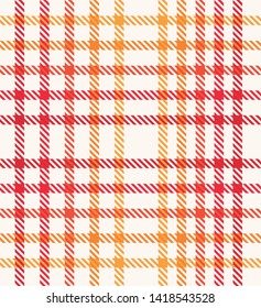 Warm colored. Red, orange, yellow gingham seamless pattern, t-shirt texture printing repeat