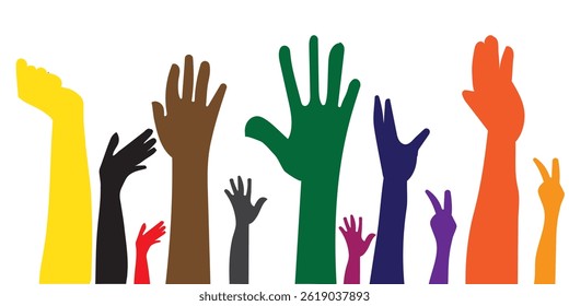 warm colorful up hands logo, vector illustration eps 10 
