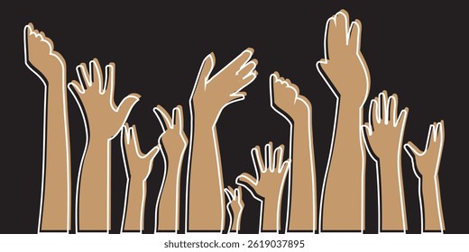 warm colorful up hands logo, vector illustration eps 10 