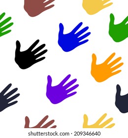 warm colorful up hands, vector illustration