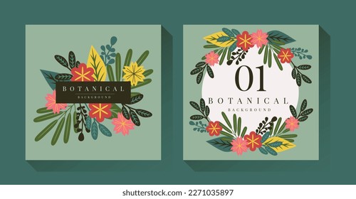 Warm colorful spring botanical background