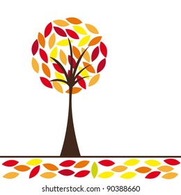 warm colors abstract tree vector illustration. conceptual image
