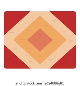 Warm colors carpet with geometric pattern creating cozy and inviting atmosphere